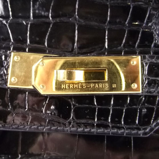 Hermes Porosus Crocodile BIRKIN 35 Shiny Black 7 of 11