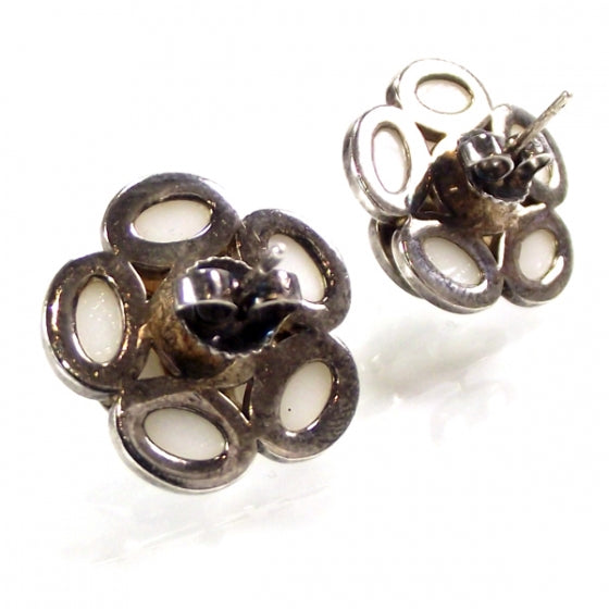 Chanel Camellia Earrings White 2 of 3