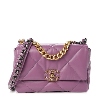 Chanel Goatskin Quilted Medium 19 Flap Violet Purple 1 of 10