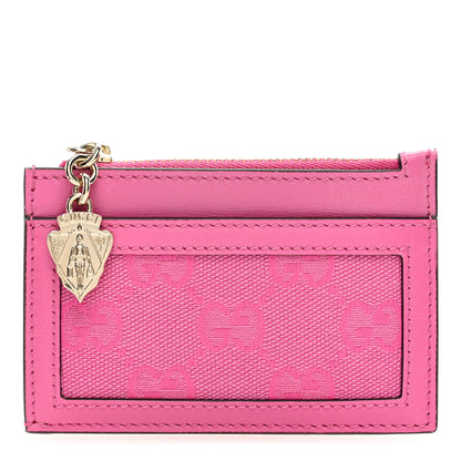 Gucci GG Monogram Scratch Lux Calfskin Luce Card Holder Wallet Blossom Rose Dark Blossom 1 of 6