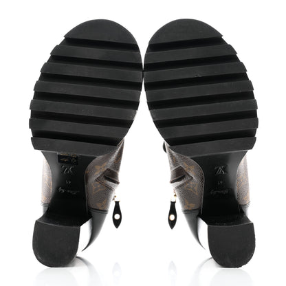 Louis Vuitton Patent Calfskin Monogram Star Trail Ankle Boots 41 Black 5 of 8