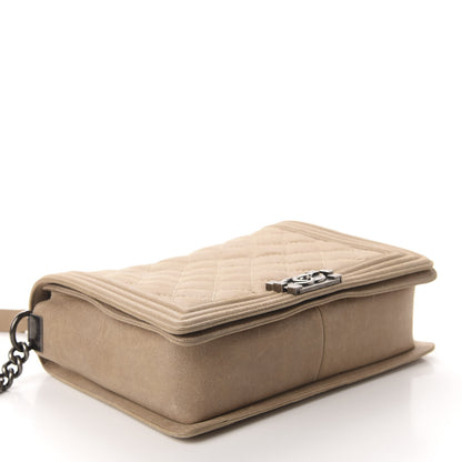 Chanel Nubuck Quilted New Medium Gentle Boy Flap Beige 4 of 11