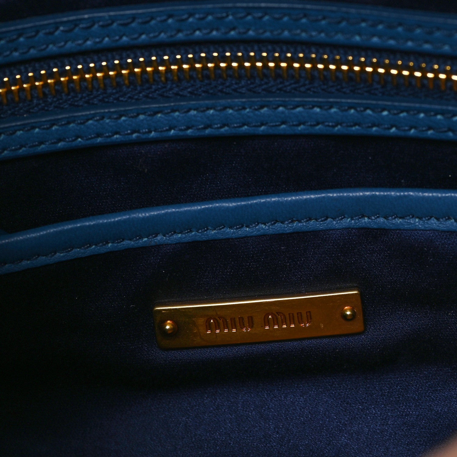 Miu Miu Nappa Matelasse Large Lux Pouch  Laguna 6 of 7