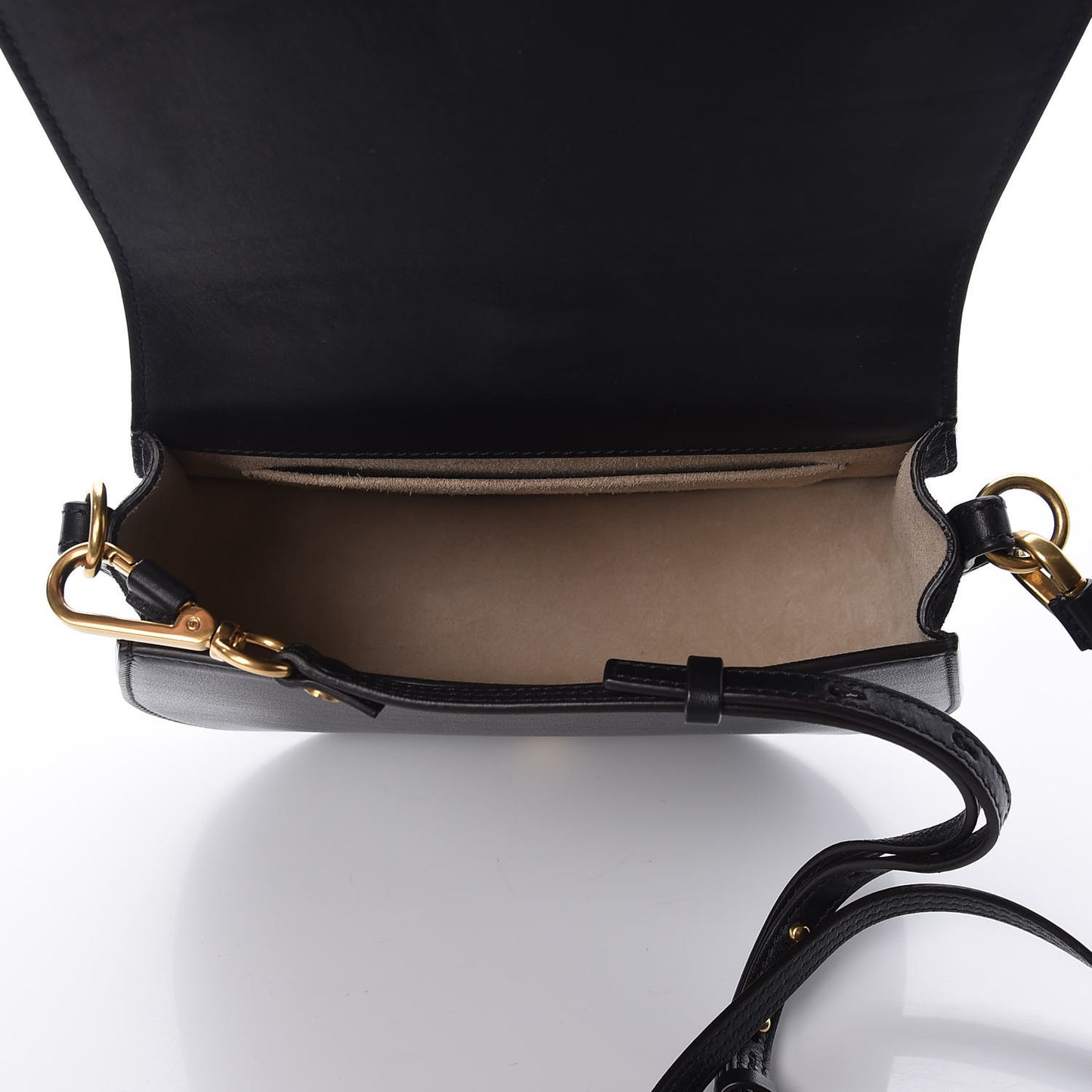 Calfskin Suede Medium Nile Bracelet Bag Black