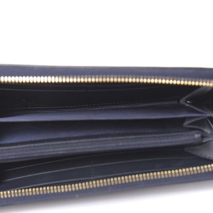 Gucci Monogram Web Rania Bee Star Zip Around Wallet Dark Blue 5 of 7