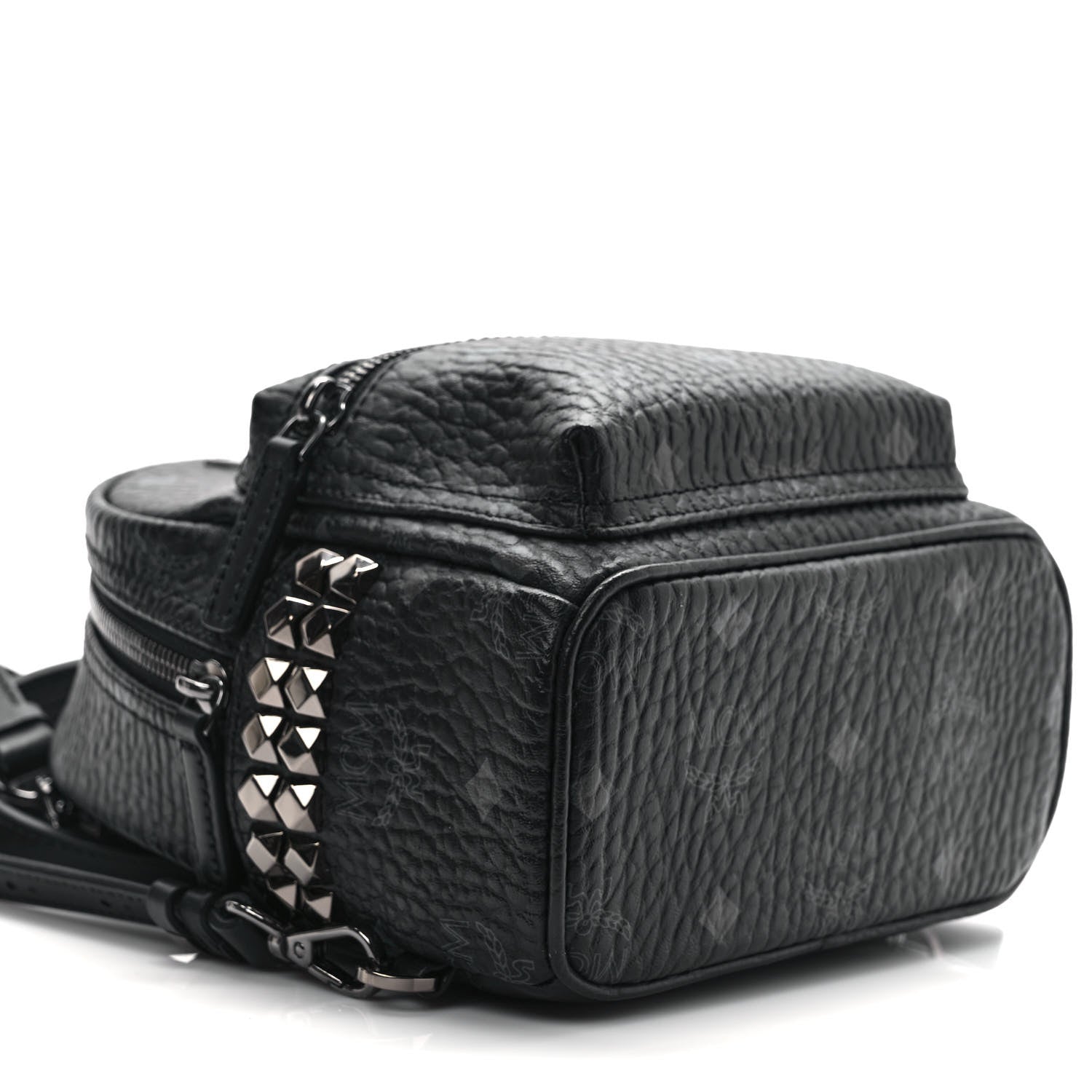 MCM Visetos Side Stud X-Mini Stark Bebe Boo Backpack Black 9 of 10