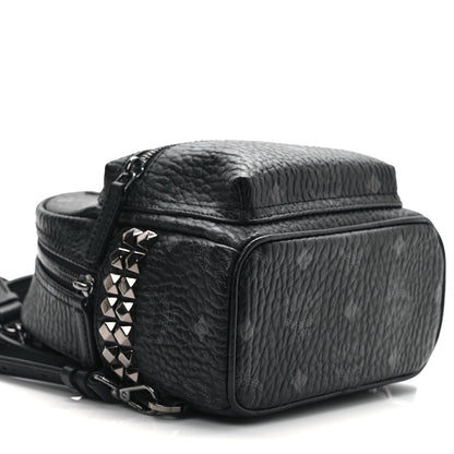 MCM Visetos Side Stud X-Mini Stark Bebe Boo Backpack Black 9 of 10