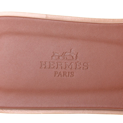 Hermes Box Calfskin Oran Sandals 38 Gold 4 of 4