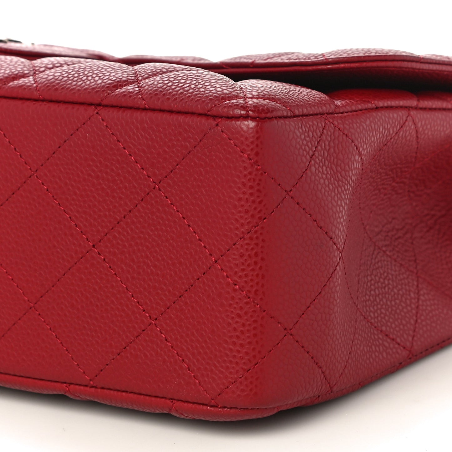 Caviar Quilted Jumbo Single Flap Red