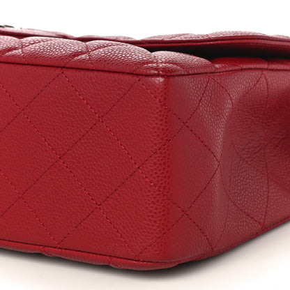 Chanel Caviar Quilted Jumbo Single Flap Red 10 of 10