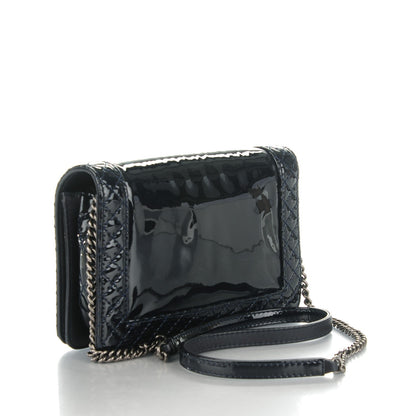 Chanel Patent Small Boy Reverso Flap Navy Blue 3 of 8