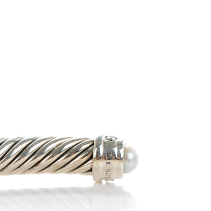 David Yurman Sterling Silver Diamond Pearl 5mm Cable Classics Bracelet 4 of 5