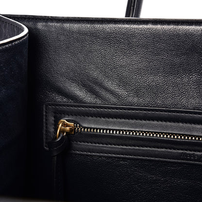 Celine Crocodile Embossed Nubuck Medium Phantom Luggage Navy Blue 7 of 15