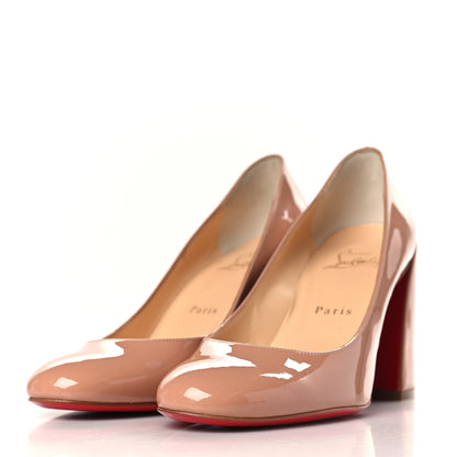 Christian Louboutin Patent Calfskin Miss Sab 85 Pumps 37 Beige 3 of 8