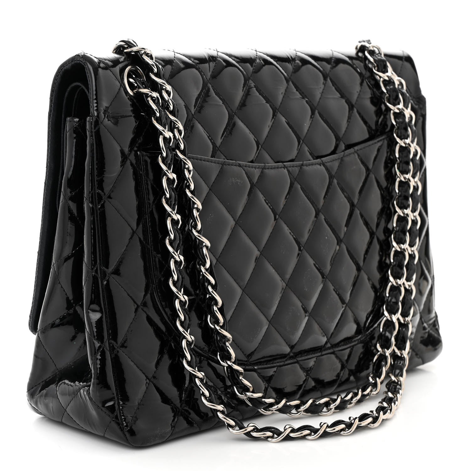 Chanel Patent Quilted Maxi Double Flap Black 3 of 14