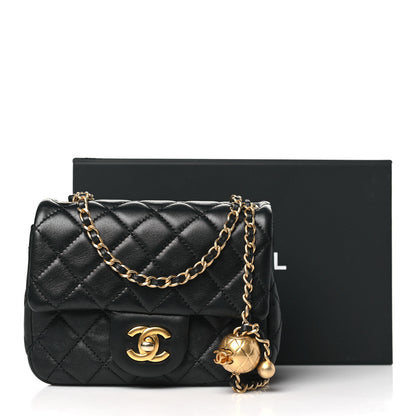 Chanel Lambskin Quilted Mini Pearl Crush Flap Black 11 of 11