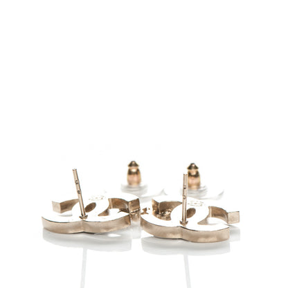 Chanel Enamel CC Clover Earrings Black Gold 3 of 6