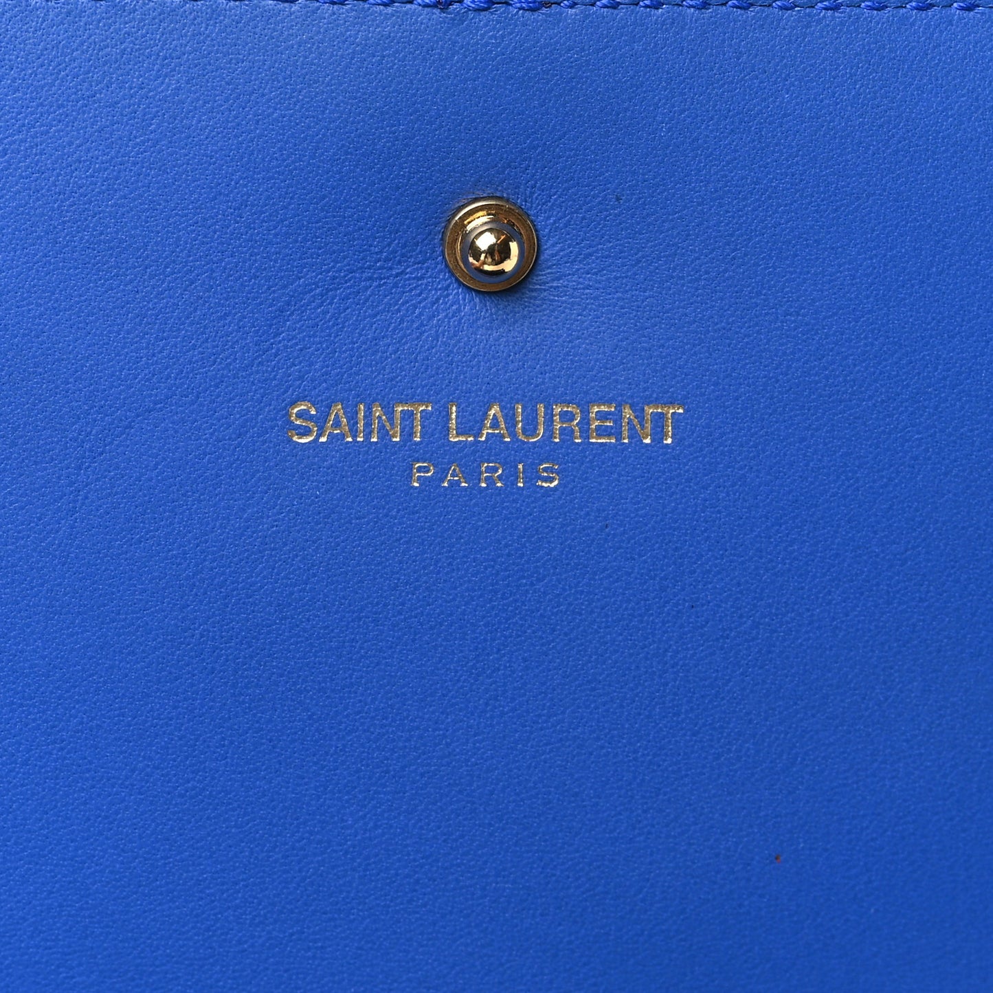 Calfskin Classic Y Ligne Chain Wallet Bleu Majorelle
