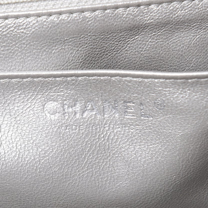Chanel Metallic Lambskin Quilted Jumbo Single Flap Silver 6 of 16