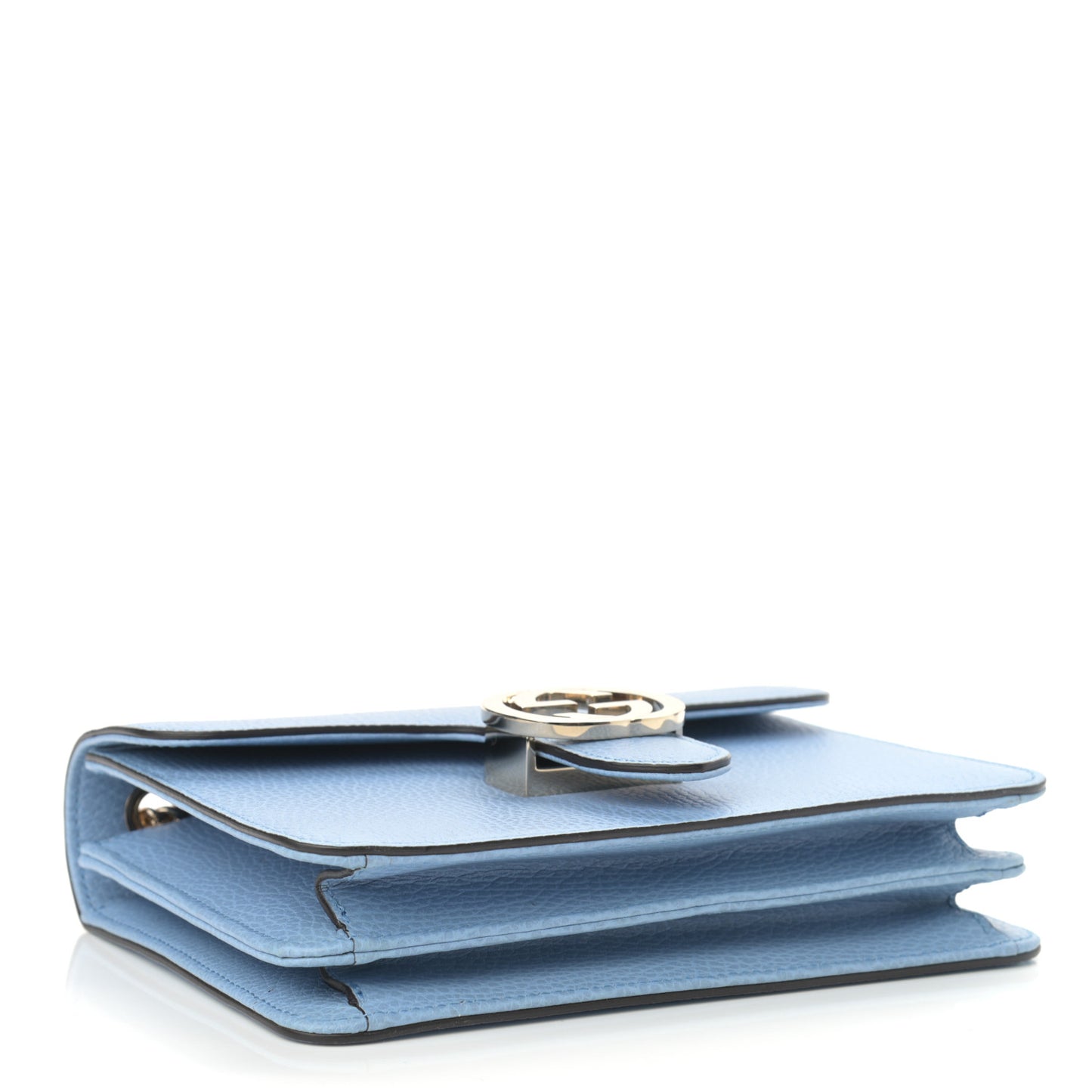 Dollar Calfskin Small Interlocking G Shoulder Bag Mineral Blue