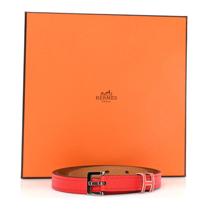 Hermes Epsom 15mm Pop H Belt 80  Orange Poppy 6 of 6