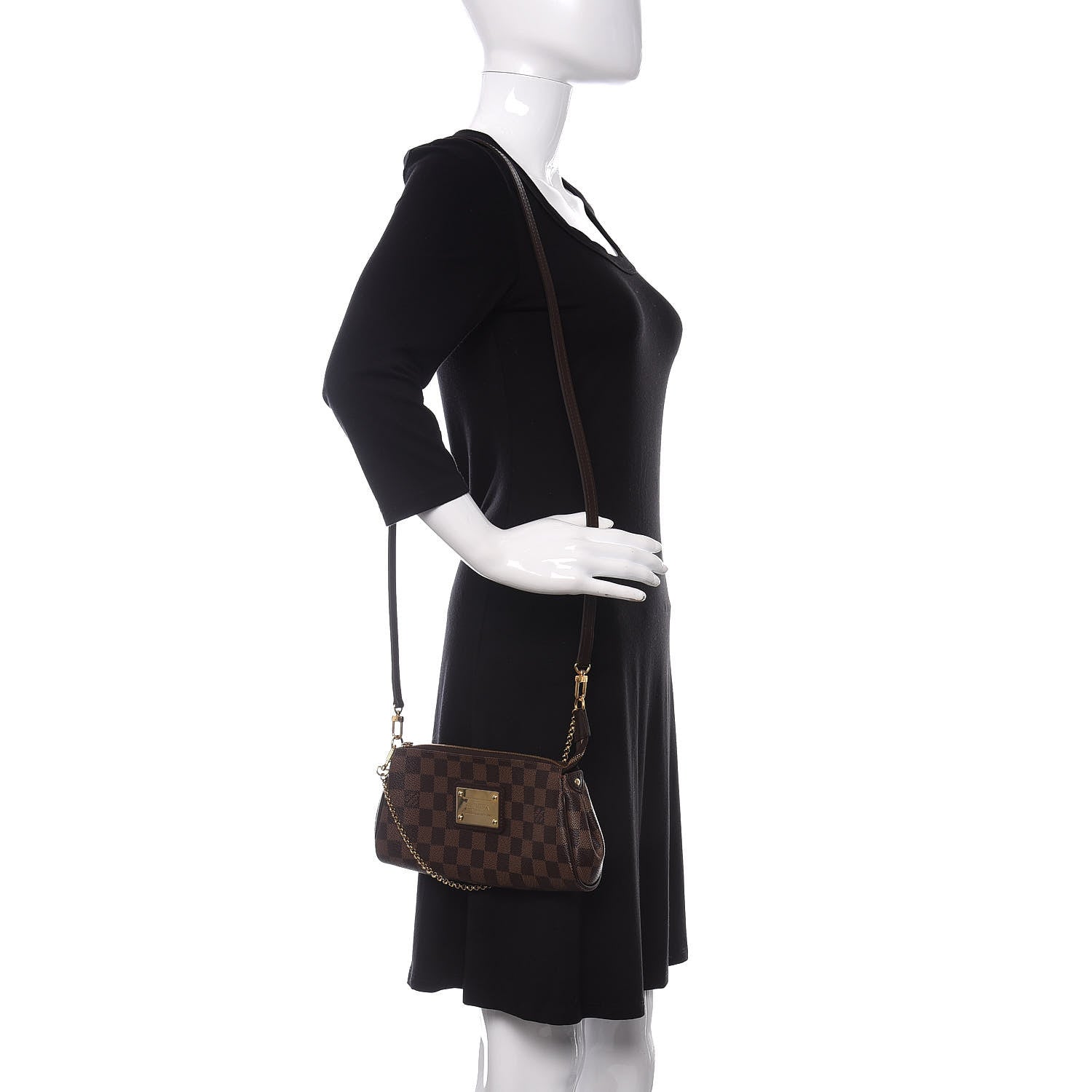 Louis Vuitton Damier Ebene Eva Clutch 2 of 10