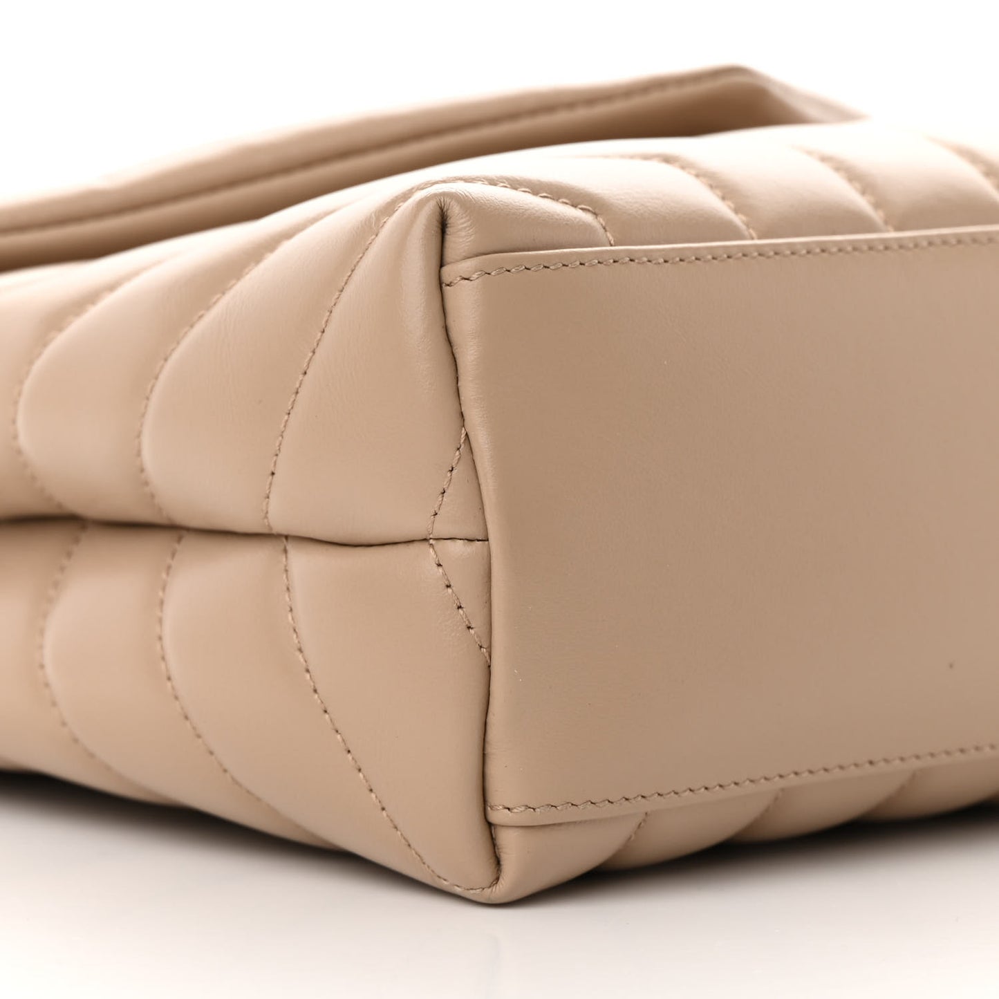 Calfskin Y Quilted Monogram Small Loulou Chain Satchel Dark Beige