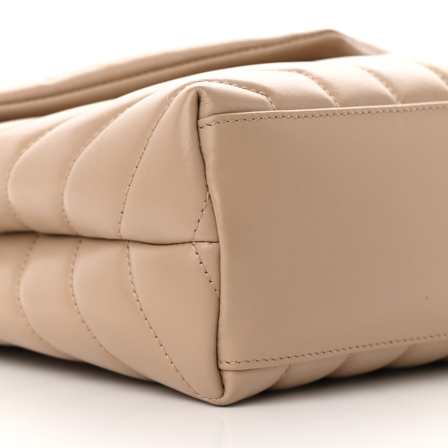 Saint Laurent Calfskin Y Quilted Monogram Small Loulou Chain Satchel Dark Beige 9 of 17