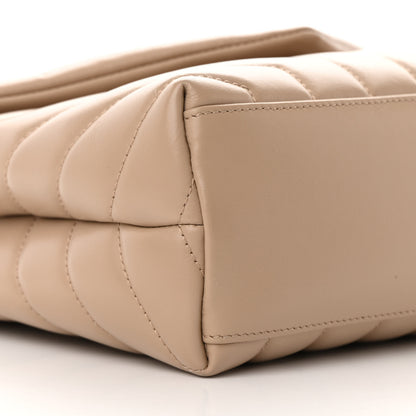 Saint Laurent Calfskin Y Quilted Monogram Small Loulou Chain Satchel Dark Beige 9 of 17