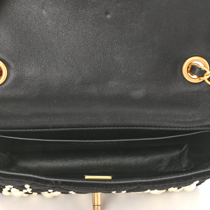 Chanel Velvet Pearl Mini Flap Bag Black 5 of 10