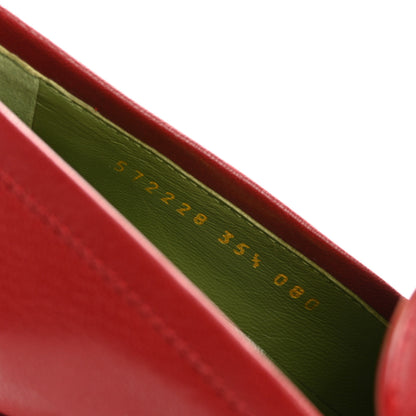 Gucci Goatskin Houdan Mid Heel Platform Loafers 35.5 Hibiscus Red 9 of 10
