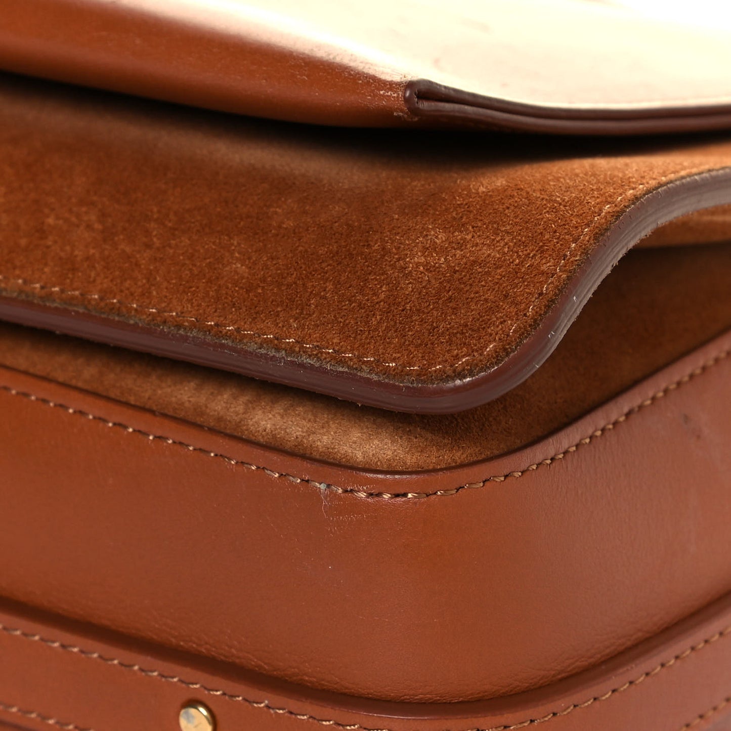Calfskin Suede Medium Roy Bag Caramel