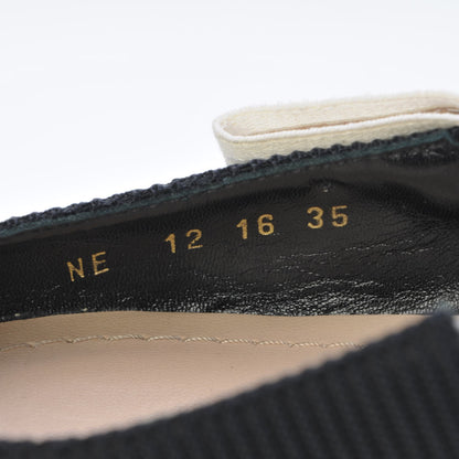 Christian Dior Fabric Ribbon Embroidered J'Adior Sling-Back Ballet Flats 35 Black 14 of 15