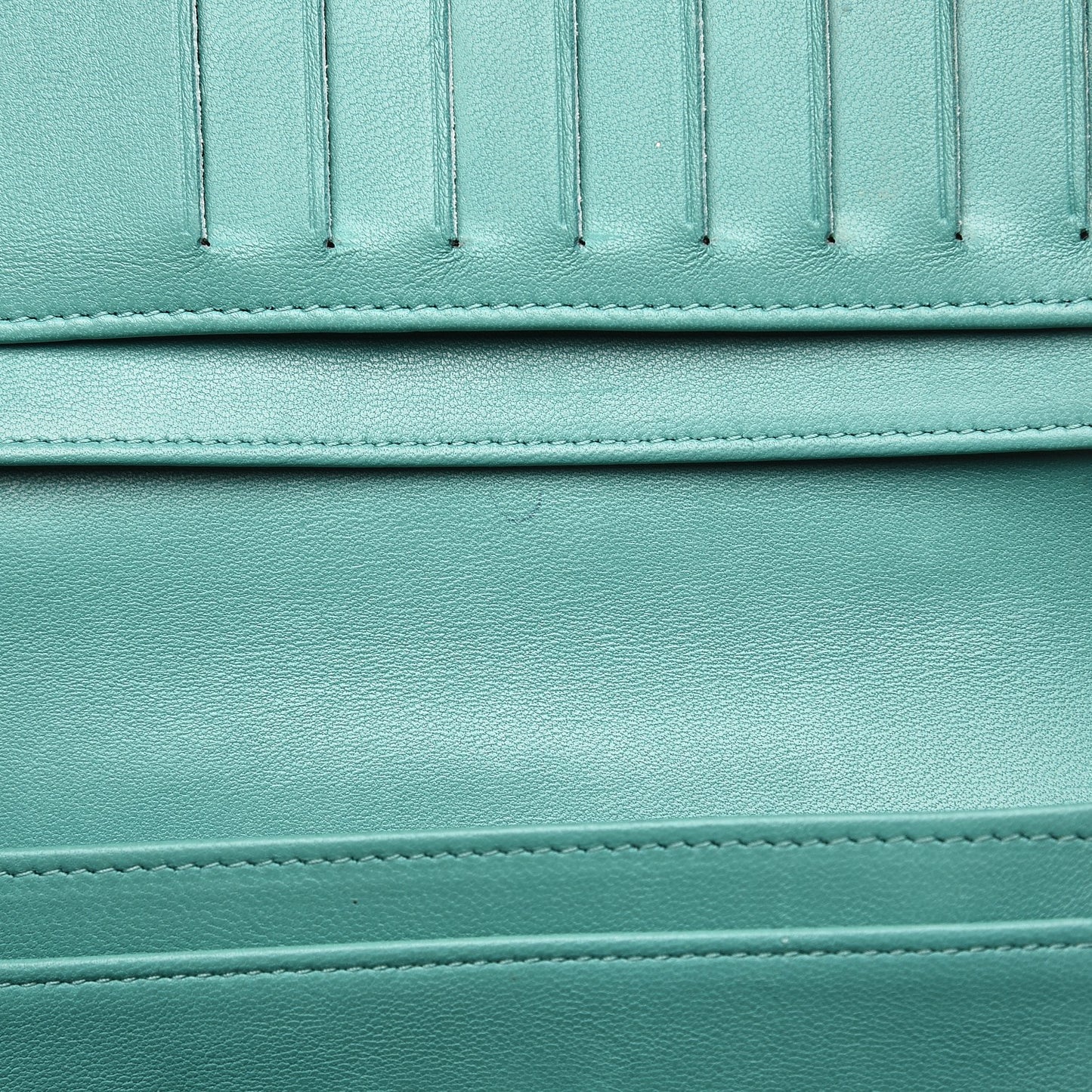 Lambskin Quilted Boy Yen Wallet Green