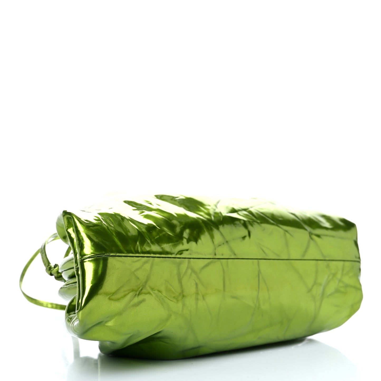 Metallic Crushed Calfskin The Mini Pouch Chlorophyll