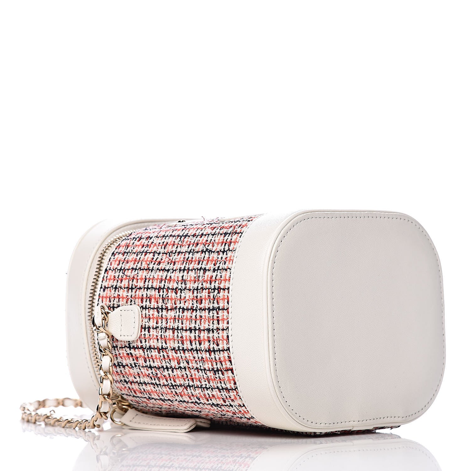 Chanel Tweed Lambskin Timeless Vanity Cosmetic Case White 4 of 10