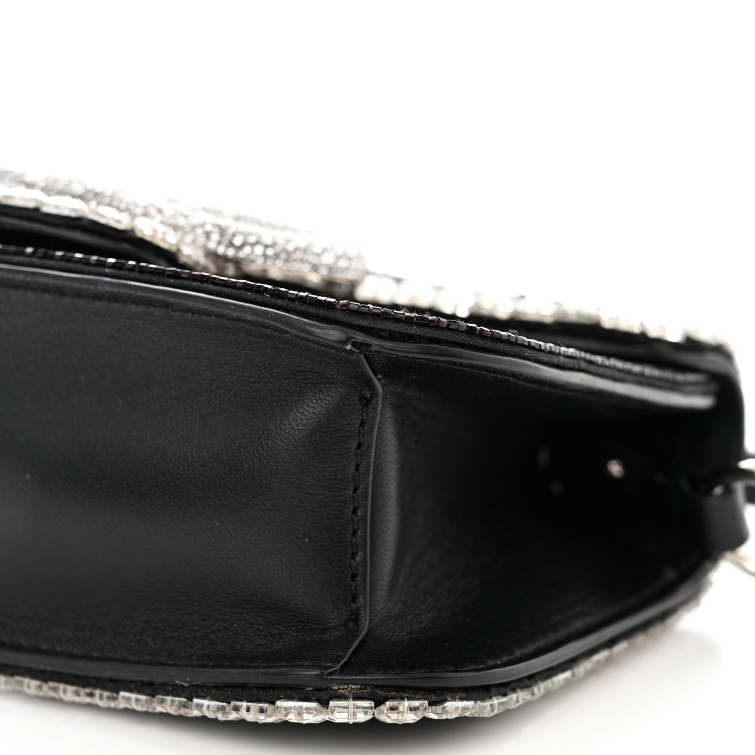 Valentino Garavani Swarovski Crystal Embroidered Vlogo Small Loco Shoulder Bag Crystal Black 9 of 9