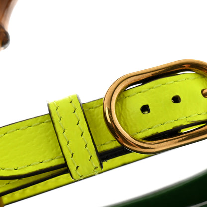 Gucci Wonka Grain Calfskin Small Diana Tote Bag Green Yellow Fluo 11 of 11