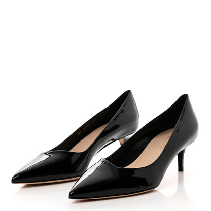Christian Dior Patent Pointed Toe Low Heel Uniform Pumps 37 Black 3 of 8