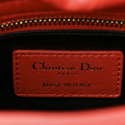 Christian Dior Calfskin Beaded Mini Lady Dior Rouge Multicolor 6 of 9