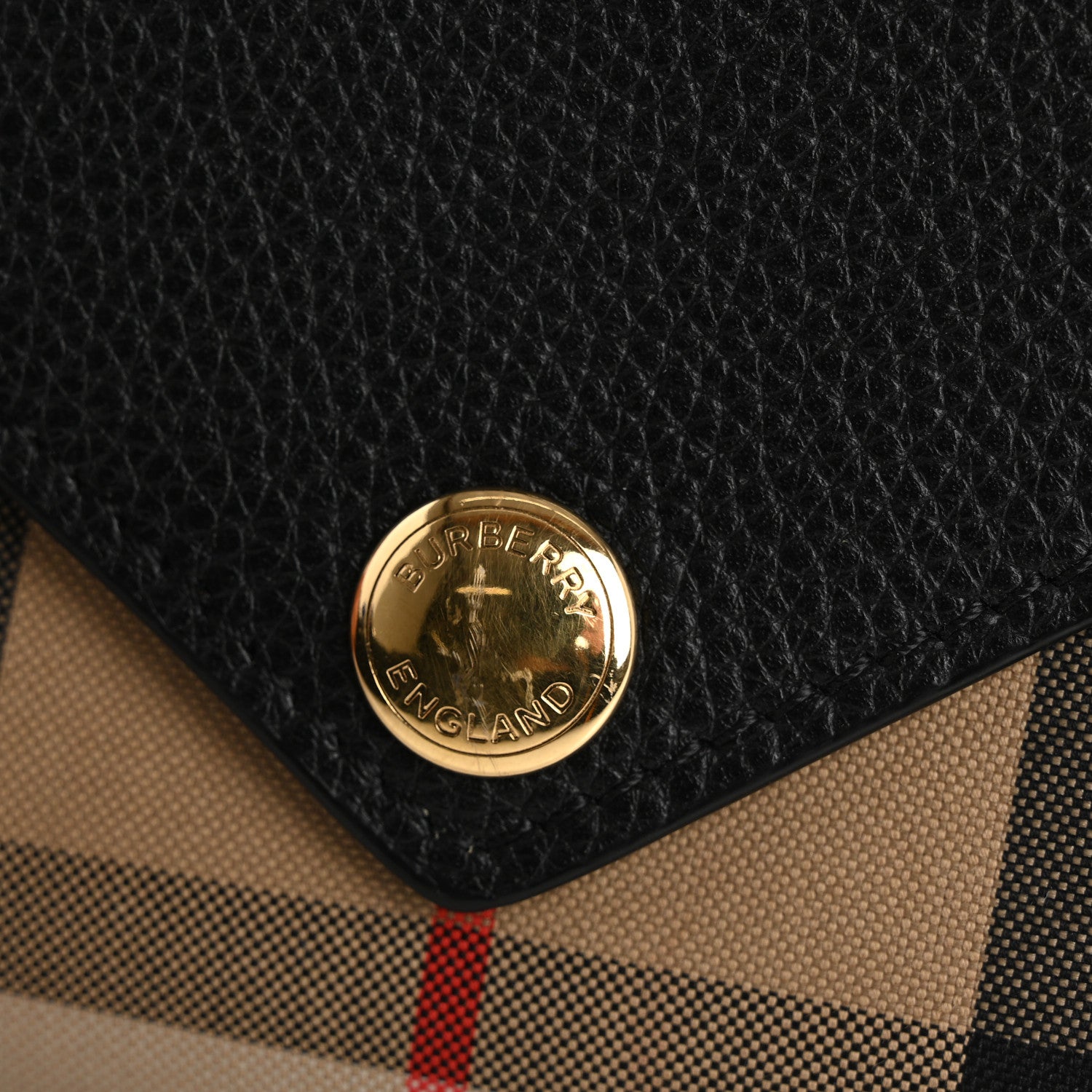 Burberry Vintage Check Grain Calfskin Halton Wallet Black 10 of 10