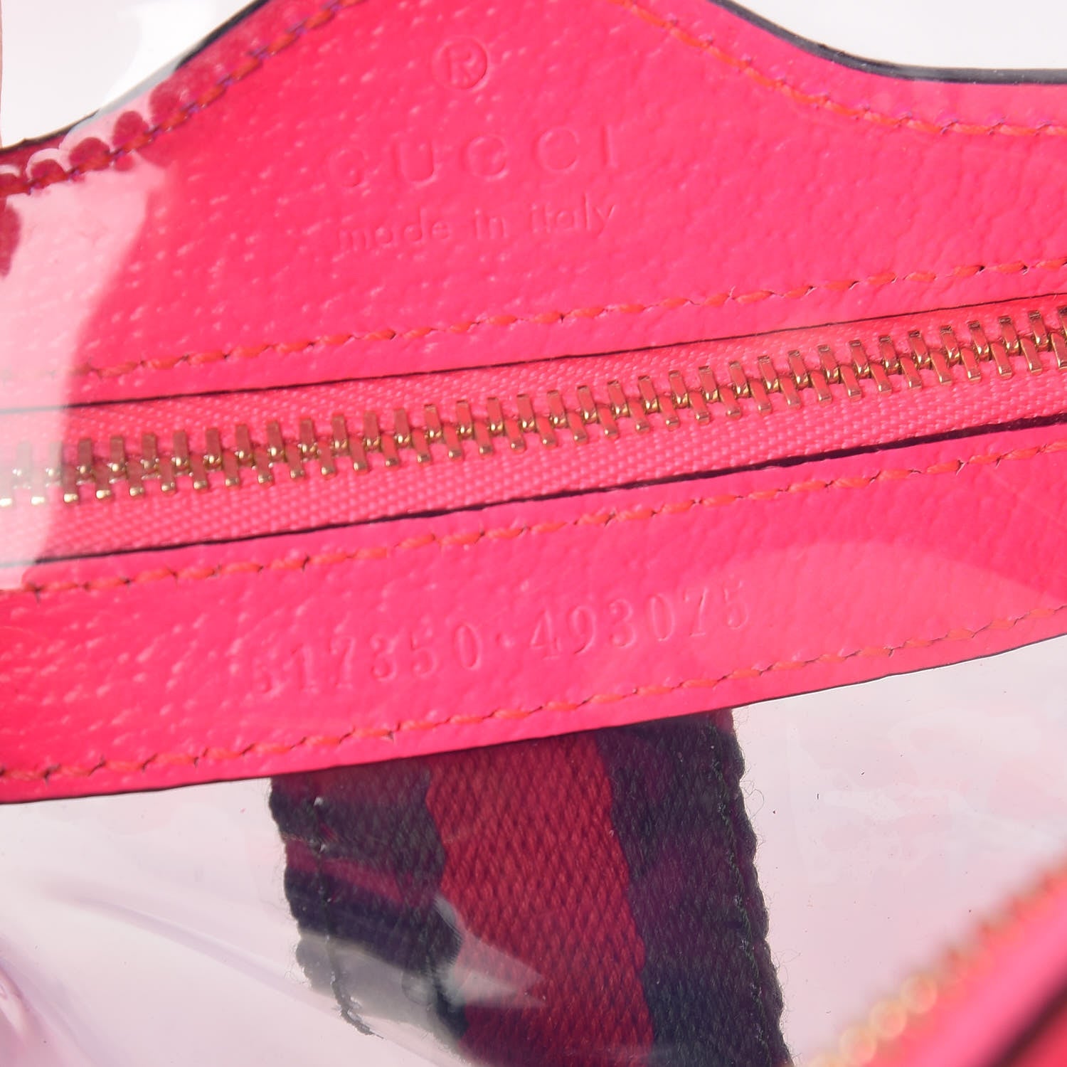 Gucci Vinyl Web Mini Ophidia Transparent Shoulder Bag Fluorescent Fuchsia 7 of 8