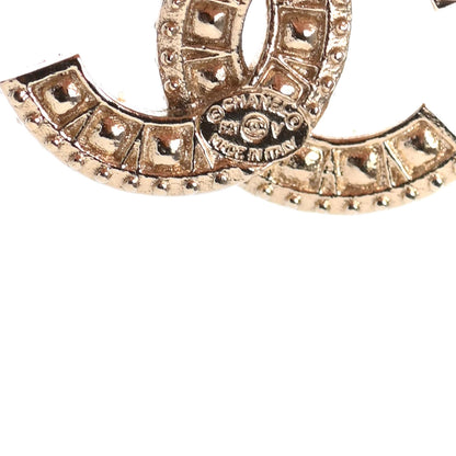 Chanel Crystal Timeless CC Earrings Light Gold 4 of 4