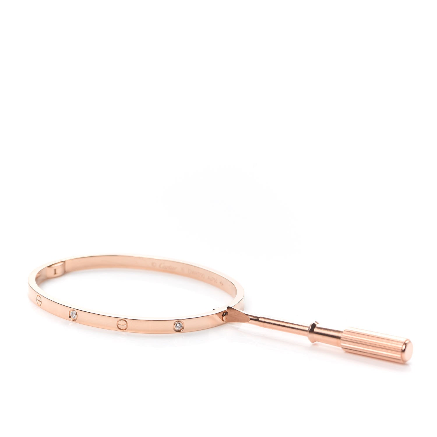Cartier 18K Pink Gold 6 Diamond Small LOVE Bracelet 16 4 of 7