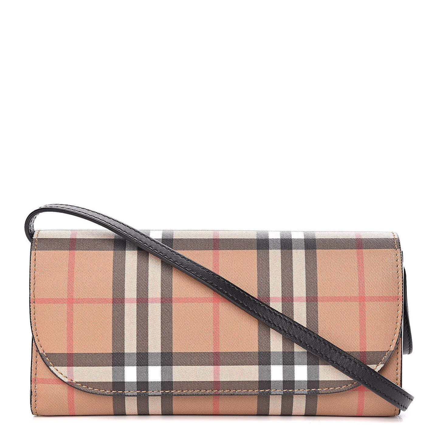 Vintage Check Henley Wallet On Chain Black