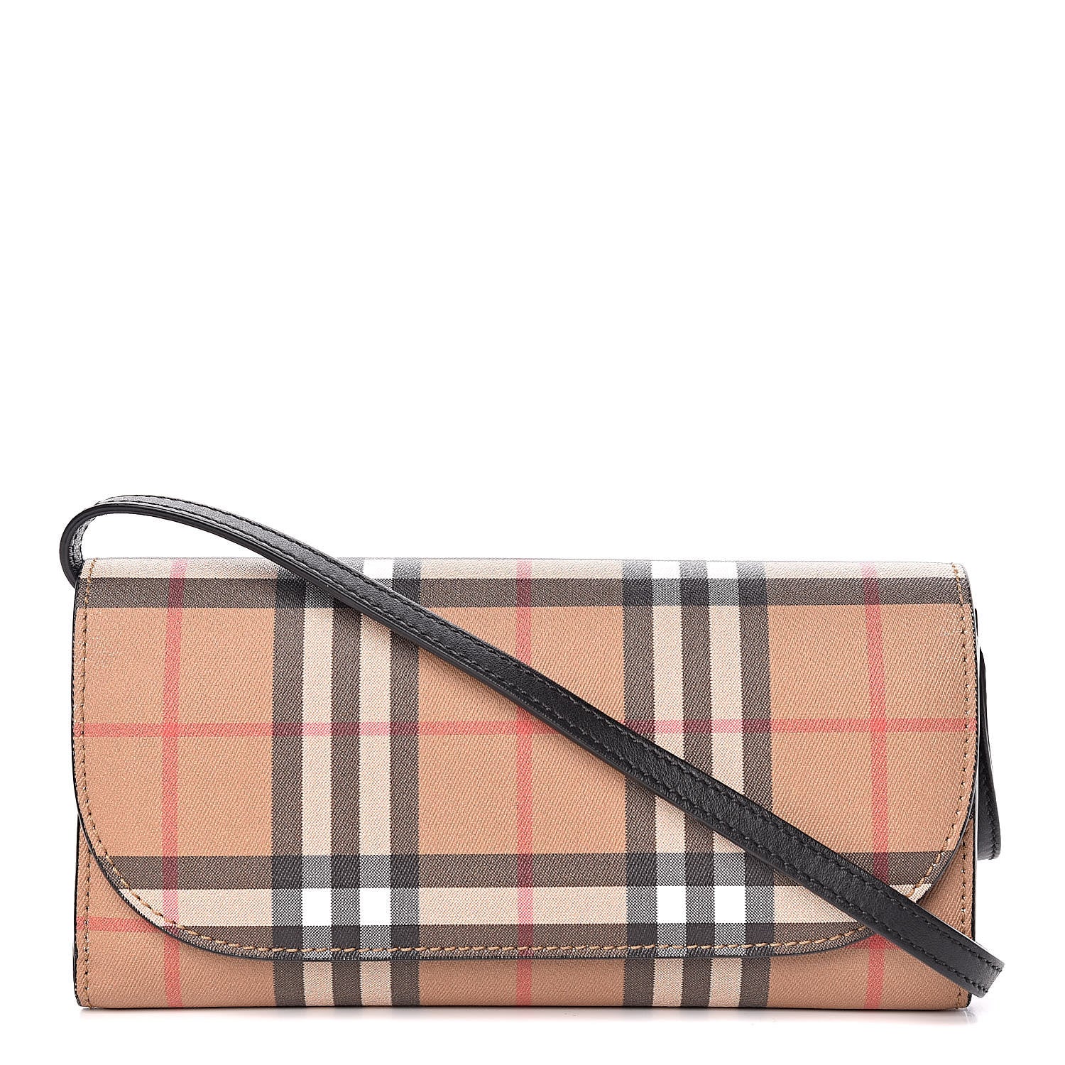 Burberry Vintage Check Henley Wallet On Chain Black 1 of 11