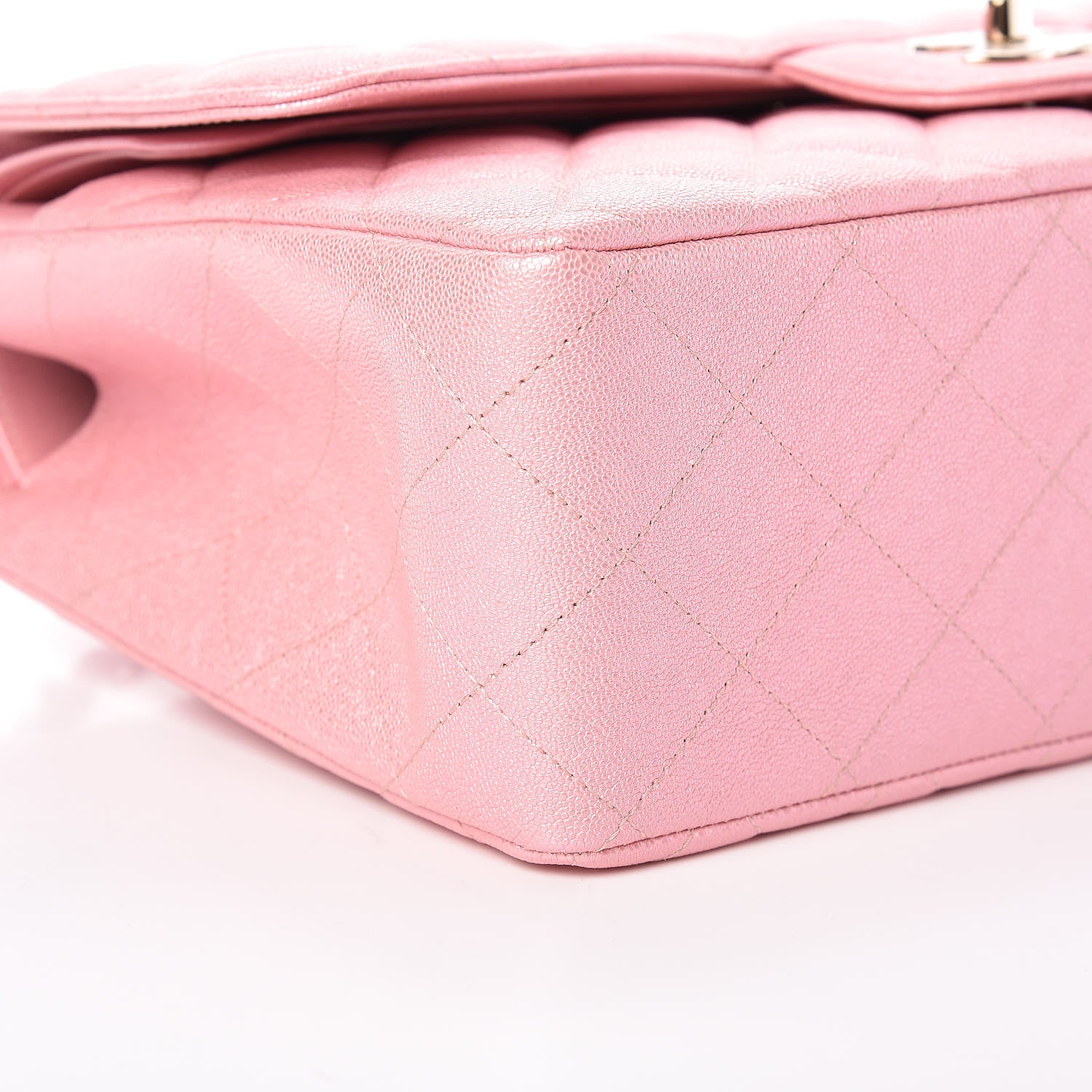Chanel Iridescent Caviar Quilted Jumbo Double Flap Rose Pink 8 of 10