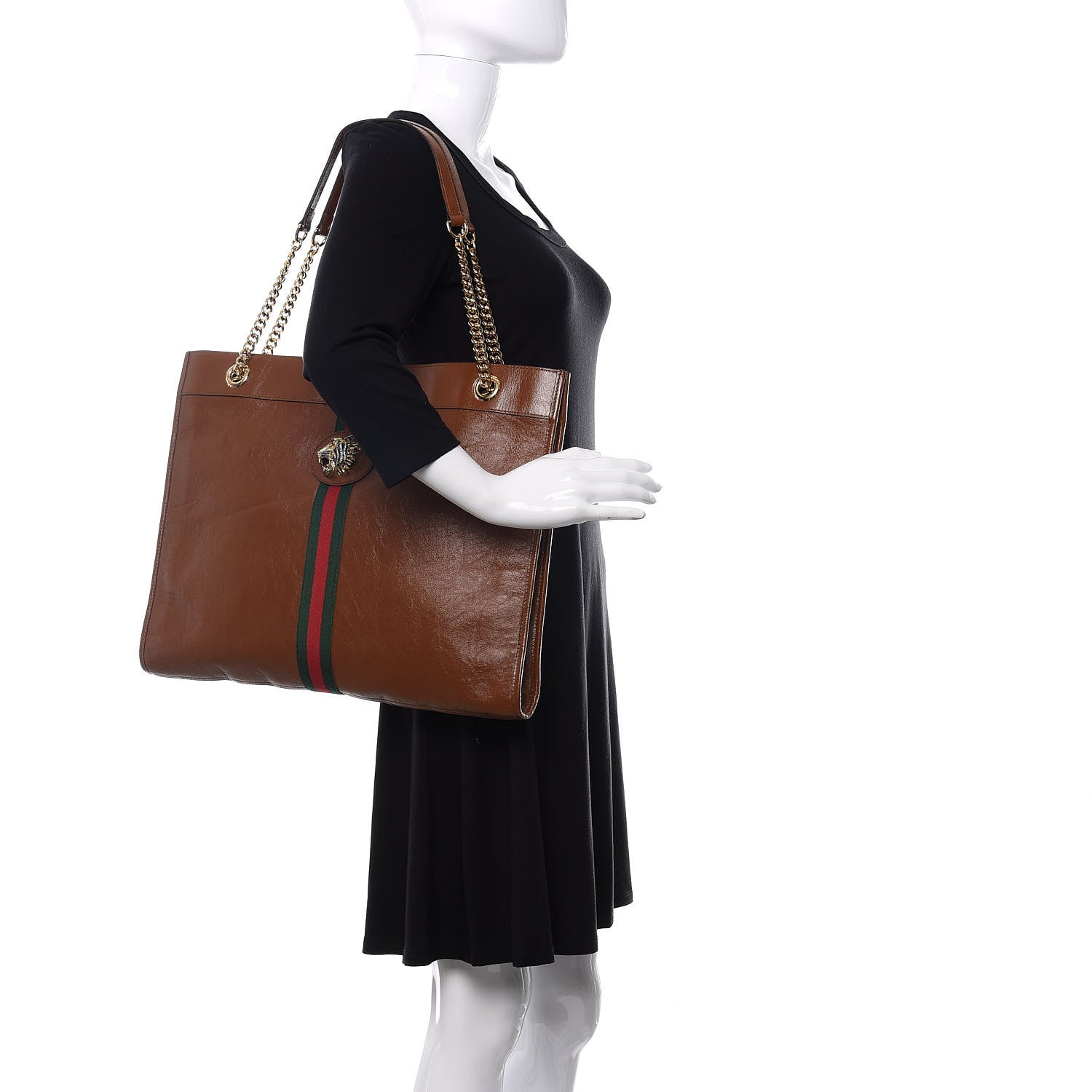 Gucci Calfskin Large Rajah Chain Tote Cuir 2 of 11