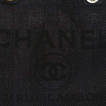 Chanel Mixed Fibers Striped Small Deauville Tote Black 8 of 10