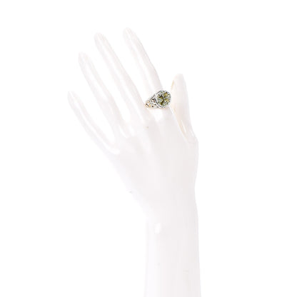 John Hardy Sterling Silver 18K Yellow Gold Peridot Tsavorite Batu Kawung Ring 57 8 2 of 3